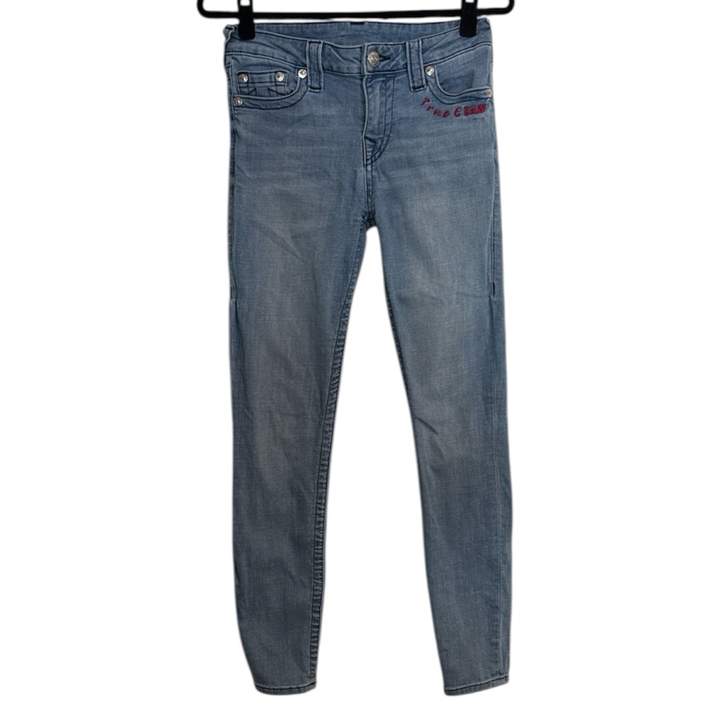 True Religion Embroidered Wording Super Skinny Jeans